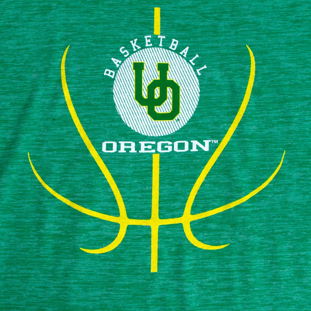 Interlocking UO, Green, Crew Neck, Cotton Blend, Kids, Youth, Basketball, Wes and Willy, T-Shirt, 803280